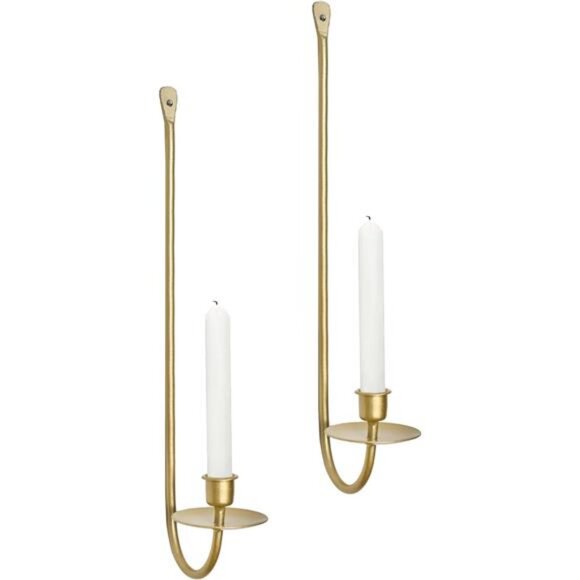Metal Wall Candle Sconce Holder Set of 2 Wall Mount Candle Holder Pillar Holder - Picture 1 of 8